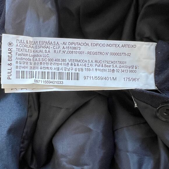 Pull & Bear Daily Standards Long Sleeve Zip Up Bomber Jacket Men's Med Navy Blue - Picture 5 of 8